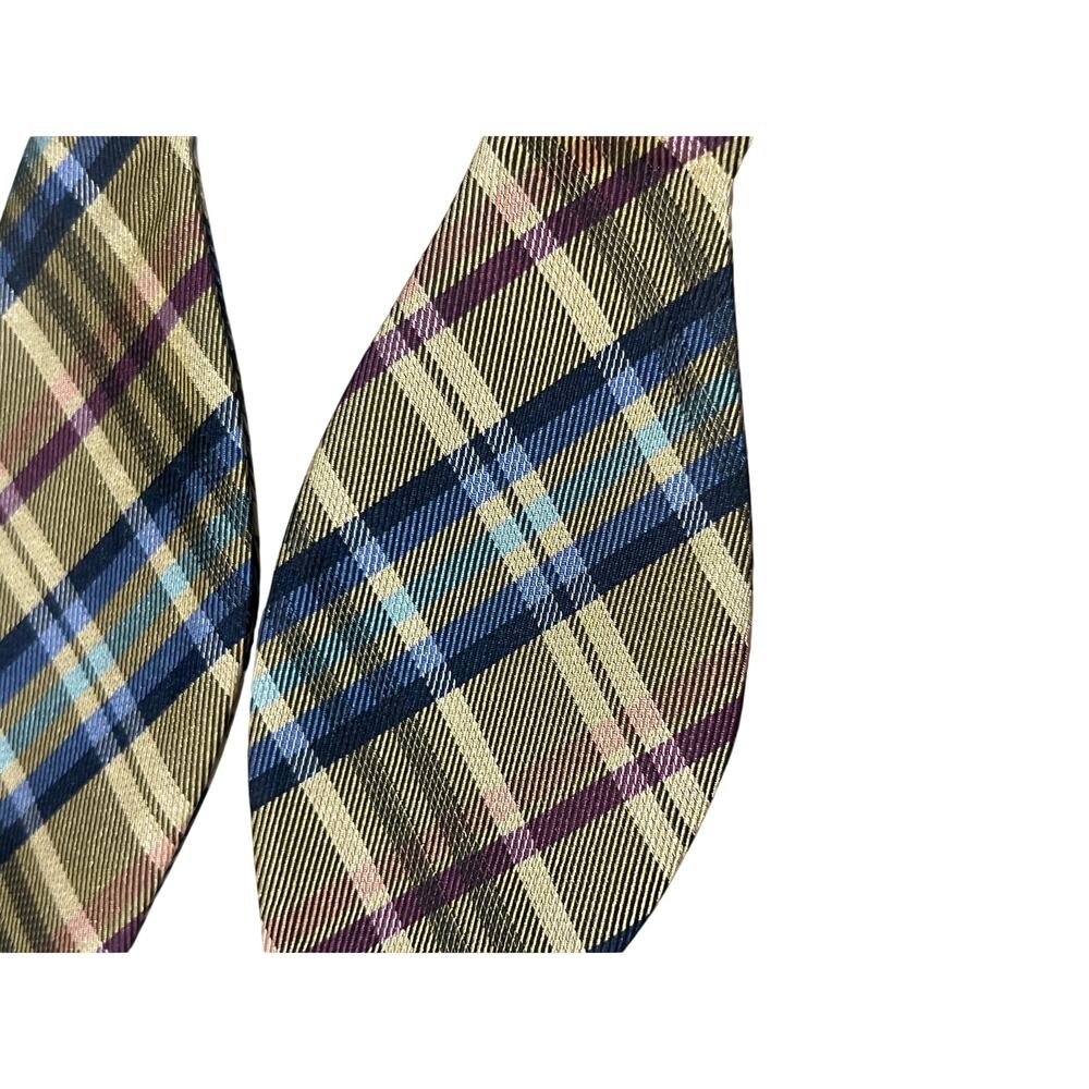 Rooster Silk Blend Plaid Adjustable Bow Tie 14.5 - 20 - Picture 2 of 5